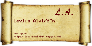 Levius Alvián névjegykártya